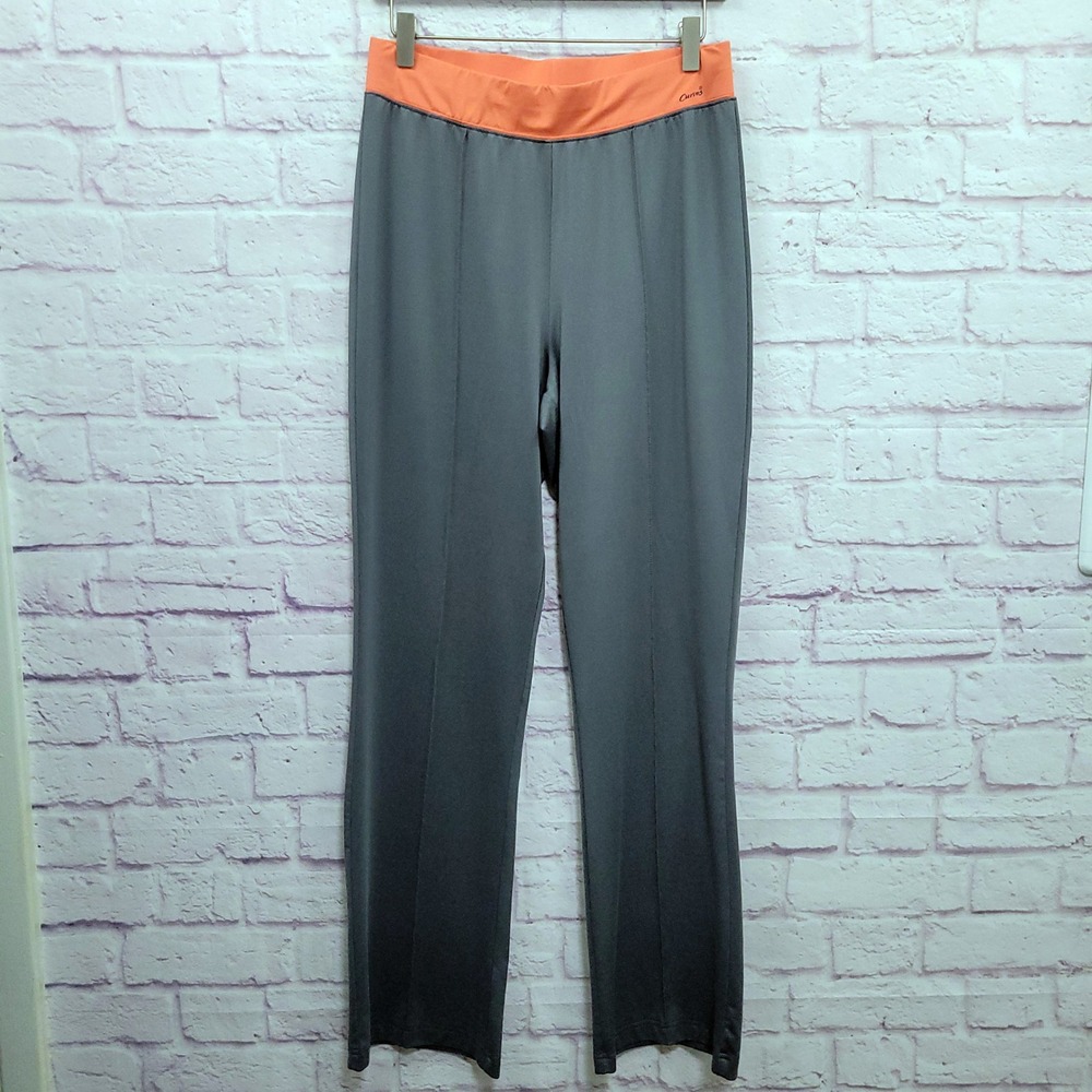 Curves Gray Straight Leg Yoga Pants M High Rise Bootcut Stretch Activewear Retro